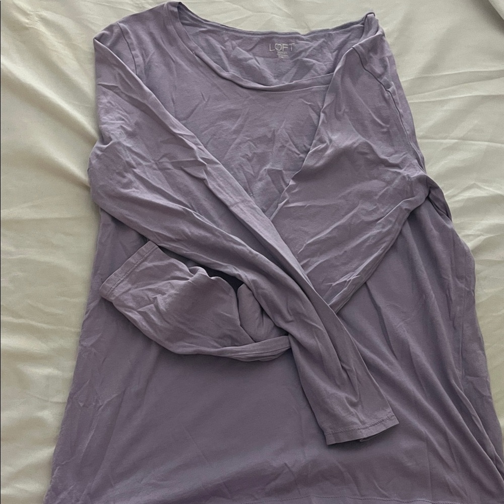 LOFT Lavender Long Sleeve Tee